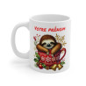 Mug Personnalisé Paresseux en Céramique - Cadeau de Noël avec Prénom - Tasse Festive pour Enfants et Adultes