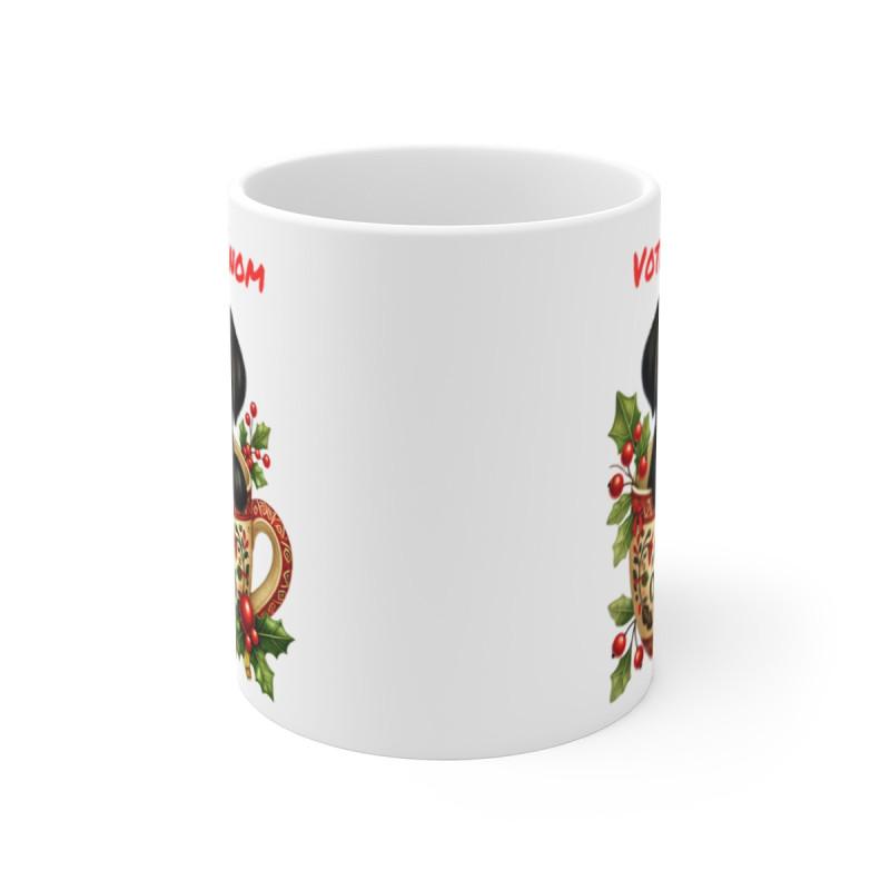 Mug Personnalisé de Noël avec Chiot Mignon - Tasse en Céramique « Cute Christmas » avec Prénom -