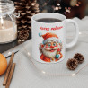 Mug Personnalisé de Noël avec Père Noël Gourmand - Tasse en Céramique Festive avec Prénom - Cadeau Original et Amusant