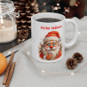Mug de Noël Personnalisable - Tasse en Céramique avec Père Noël Joyeux et Prénom - Cadeau Festif Unique