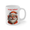 Mug Personnalisé de Noël avec Père Noël Écouteurs - Tasse en Céramique avec Prénom - Cadeau Musical Festif
