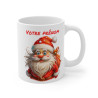 Mug Personnalisé de Noël avec Père Noël et Sac de Cadeaux - Tasse en Céramique Festive - Prénom au Choix