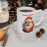 Mug Personnalisé de Noël avec Père Noël et Sac de Cadeaux - Tasse en Céramique Festive - Prénom au Choix