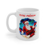 Mug de Noël Personnalisé - Père Noël Méditatif en Céramique - Prénom au Choix