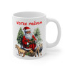 Mug de Noël Personnalisé - Père Noël et Amis de la Forêt en Céramique - Prénom au Choix