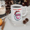 Mug de Noël Personnalisé - Père Noël Cool avec Lunettes en Cœur et Bulle de Chewing-gum - Prénom au Choix