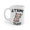 Mug Chat  Animal Amoureux "Je T’aime Même Quand Tu Ronfles" – – Cadeau Original et Drôle Amour Famille Café Thé