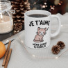 Mug Chat  Animal Amoureux "Je T’aime Même Quand Tu Ronfles" – – Cadeau Original et Drôle Amour Famille Café Thé