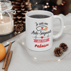 Mug Aide-Soignante Personnalisé avec Prénom – – Tasse de Reconnaissance pour Soignants en Céramique