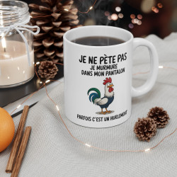 Mug  Tasse Humour "Je ne pète pas, je murmure" - Tasse Drôle avec Coq - Idée Cadeau Originale et Rigolote