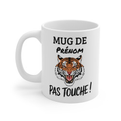 Mug Tasse Animal  "Pas Touche !" avec Tigre Sauvage - Tasse de Caractère - Cadeau Original et Unique