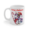 Mug Licorne de Noël Personnalisé - Tasse  avec Bonnet de Noël et Sucre d'Orge - Cadeau Féérique pour enfants et adultes