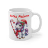 Mug Licorne de Noël Personnalisé - Tasse  avec Bonnet de Noël et Sucre d'Orge - Cadeau Féérique pour enfants et adultes