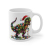 Mug Noël T-Rex avec Guirlande Lumineuse - Tasse Festive et Fun - Idée Cadeau Originale pour enfants et adultes