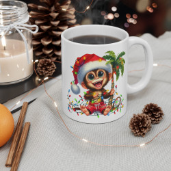 Mug Singe de Noël - Tasse Exotique et Amusante - Cadeau Fun et Festif pour les Fêtes