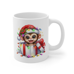Mug Singe de Noël en Cadeau - Tasse Mignonne et Festive - Idée Cadeau Parfaite pour les Fêtes