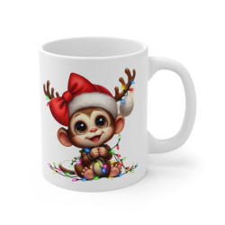 Mug Singe Renne de Noël - Tasse Mignonne et Festive - Idée Cadeau pour les Amateurs de Noël