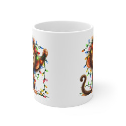 Mug Singe de Noël Lumineux - Tasse Amusante et Mignonne - Cadeau Parfait pour les Fêtes