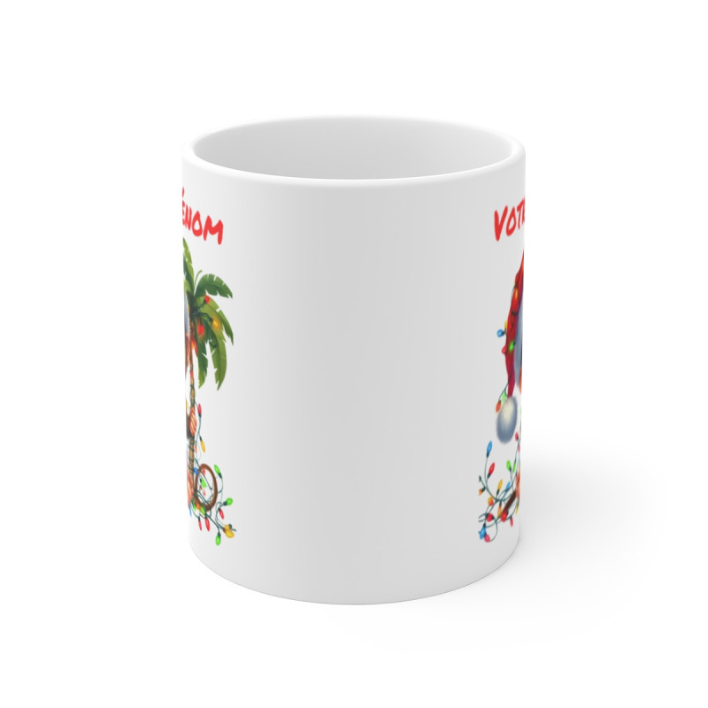 Mug Personnalisé Singe de Noël - Tasse Festive avec Prénom - Cadeau Unique pour les Fêtes