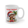 Mug Personnalisé Singe de Noël - Tasse Festive avec Prénom - Cadeau Unique pour les Fêtes