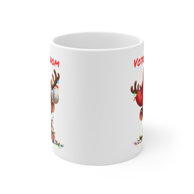 Mug Personnalisé Singe de Noël - Tasse Mignonne avec Prénom - Cadeau Unique pour les Fêtes