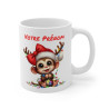 Mug Personnalisé Singe de Noël - Tasse Mignonne avec Prénom - Cadeau Unique pour les Fêtes