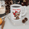 Mug Personnalisé Singe de Noël - Tasse Mignonne avec Prénom - Cadeau Unique pour les Fêtes