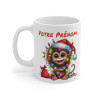 Mug Tasse Personnalisé Singe de Noël - Tasse Festive avec Prénom - Cadeau Unique et Mignon pour les Fêtes
