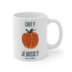 Mug Humour "Chut !! Je bosse !! (nan j'déconne)" - Tasse Amusante et Décontractée