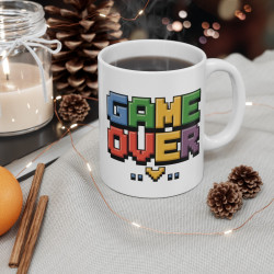 Mug "Game Over" - Tasse Gamer en Pixel Art - Cadeau Parfait pour les Fans de Jeux Vidéo