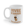 Mug "Vivre d'Amour et de Cacahuètes" - Tasse Humour Originale - Cadeau Amusant pour Tous