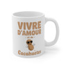 Mug "Vivre d'Amour et de Cacahuètes" - Tasse Humour Originale - Cadeau Amusant pour Tous