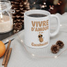 Mug "Vivre d'Amour et de Cacahuètes" - Tasse Humour Originale - Cadeau Amusant pour Tous