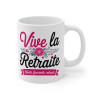 Mug "Vive la Retraite" - Tasse Cadeau pour Retraité - Design Floral et Festif