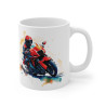 Mug Moto Rouge - Tasse Dynamique pour Passionnés de Motos - Design Artistique et Éclatant