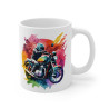 Mug Moto Artistique - Tasse pour Passionnés de Motos - Design Dynamique et Coloré