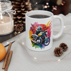 Mug Moto Artistique - Tasse pour Passionnés de Motos - Design Dynamique et Coloré
