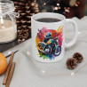 Mug Moto Artistique - Tasse pour Passionnés de Motos - Design Dynamique et Coloré
