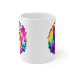 Mug Chaton Coloré - Tasse Artistique et Vibrante - Cadeau Idéal pour les Amoureux des Chats