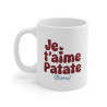 Mug "Je t'aime Patate (Bisous)" - Tasse Humoristique et Mignonne - Cadeau pour Proches et Amoureux
