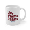 Mug "Je t'aime Patate (Bisous)" - Tasse Humoristique et Mignonne - Cadeau pour Proches et Amoureux