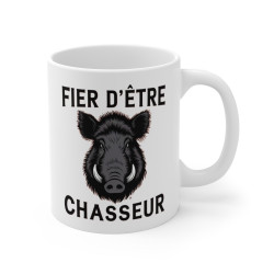 Mug Tasse Chasse Sanglier "Fier d’être Chasseur" - Tasse pour Passionnés de Chasse