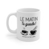 Mug "Le Matin Ta Gueule - Surtout si C'est Lundi" - Tasse Humoristique pour les Amateurs de Café et de Croissants