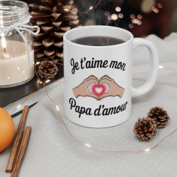 Mug "Je t'aime mon Papa d'amour" - Cadeau Touchant pour Papa