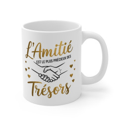 Mug "L'Amitié est le Plus Précieux des Trésors" - Cadeau Élégant et Significatif pour Amis