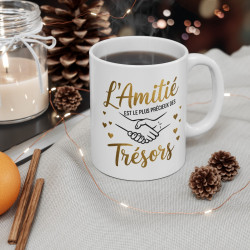 Mug "L'Amitié est le Plus Précieux des Trésors" - Cadeau Élégant et Significatif pour Amis