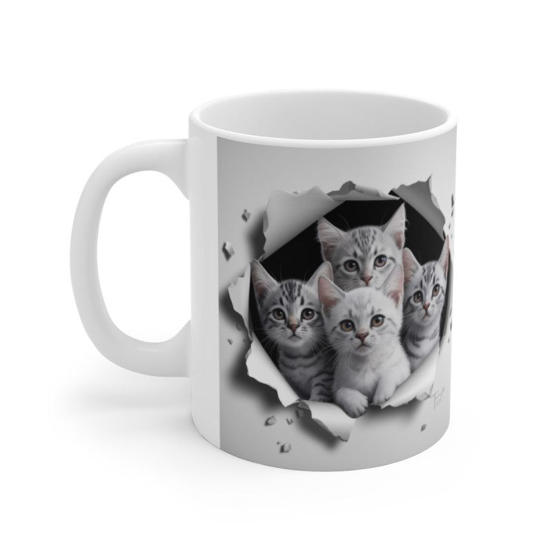 Mug "Adorables Chatons en Faille" - Cadeau Parfait pour les Amoureux des Chats