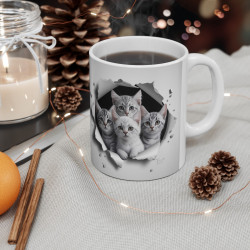 Mug "Adorables Chatons en Faille" - Cadeau Parfait pour les Amoureux des Chats