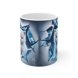 Mug "Chaton Cristal et Étoiles" - Cadeau Féérique pour Amoureux des Chats et de Magie