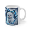 Mug "Chaton Cristal et Étoiles" - Cadeau Féérique pour Amoureux des Chats et de Magie